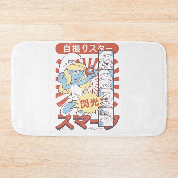 Item preview, The Smurfs Cute Cool Smurfette Vintage Kanji Chest Poster Essential  designed and sold by circliqueart.