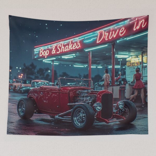 Item preview, Midnight Red Roadster Top Down Drive In designed and sold by CreekSideCreat.