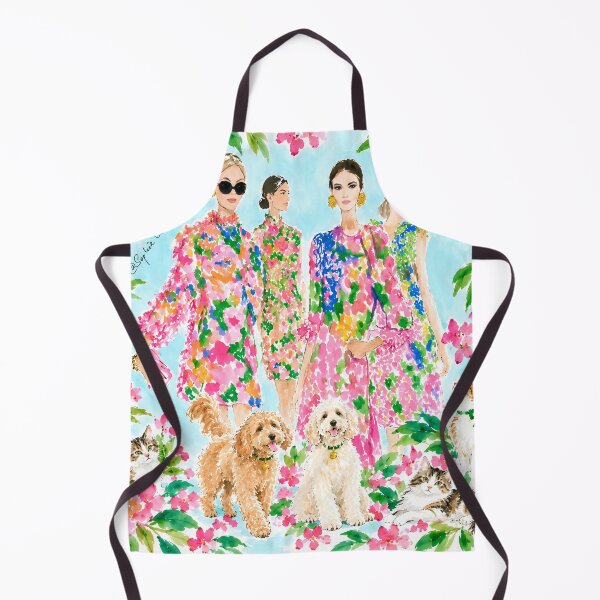 Item preview, Preppy fashion illustration with dogs and cats designed and sold by SophieClimaArt.
