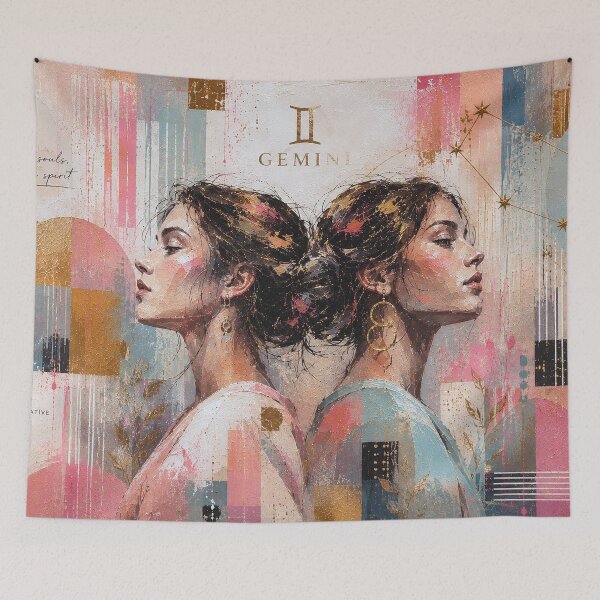 Item preview, Gemini Zodiac Painting – Duality of the Twins designed and sold by GalleryKauffeld.