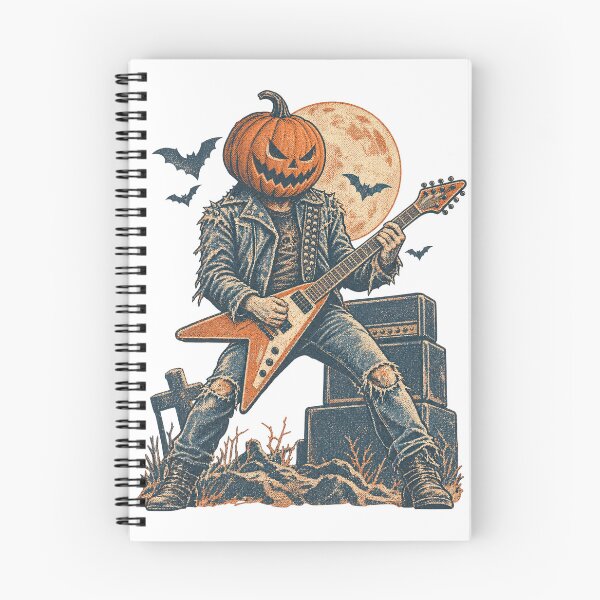 Item preview, Pumpkin Head Rock Guitarist Graveyard Full Moon Riff Artwork designed and sold by yassin-stags.
