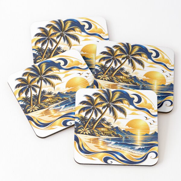 Item preview, Golden Blue Tropical Paradise designed and sold by NeuroArtGallery.