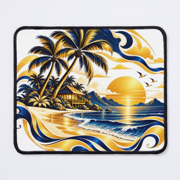 Item preview, Golden Blue Tropical Paradise designed and sold by NeuroArtGallery.