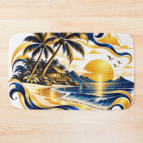 Item preview, Golden Blue Tropical Paradise designed and sold by NeuroArtGallery.