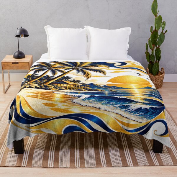 Item preview, Golden Blue Tropical Paradise designed and sold by NeuroArtGallery.
