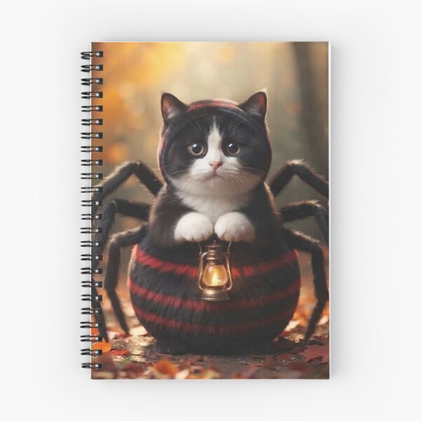 Item preview, Adorable Cat in Spider Costume  Holding Lantern in Autumn Forest designed and sold by Mindworx21.