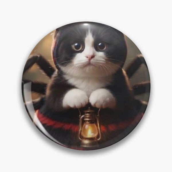 Item preview, Adorable Cat in Spider Costume  Holding Lantern in Autumn Forest designed and sold by Mindworx21.