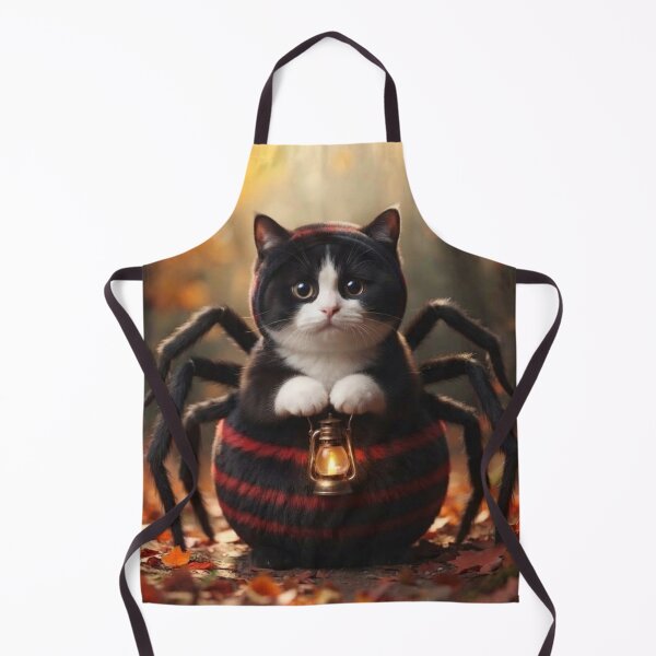 Item preview, Adorable Cat in Spider Costume  Holding Lantern in Autumn Forest designed and sold by Mindworx21.