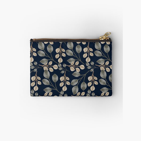 Item preview, Eucalyptus Leaves Midnight Blue Seamless Pattern designed and sold by ​Jyoti Digital Artist.