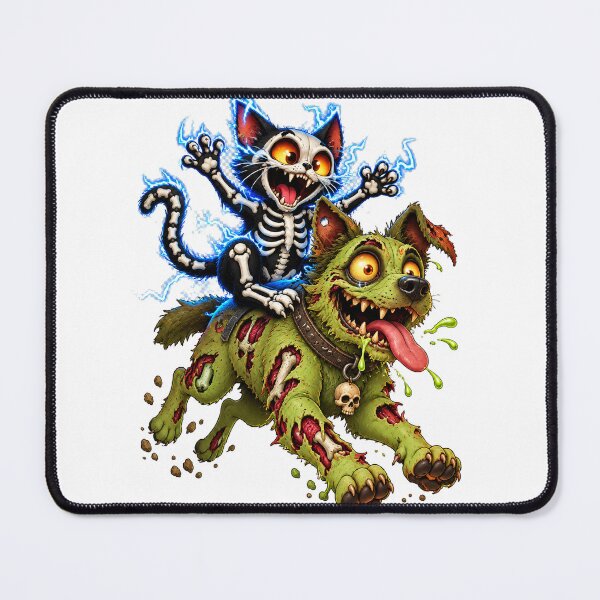 Item preview, Skeleton Cat & Zombie Dog – Funny Halloween Pets designed and sold by Nexavri Art.
