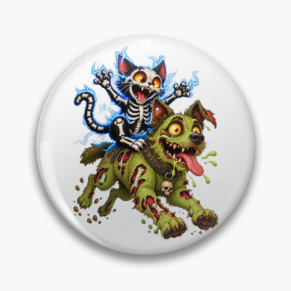 Item preview, Skeleton Cat & Zombie Dog – Funny Halloween Pets designed and sold by Nexavri Art.