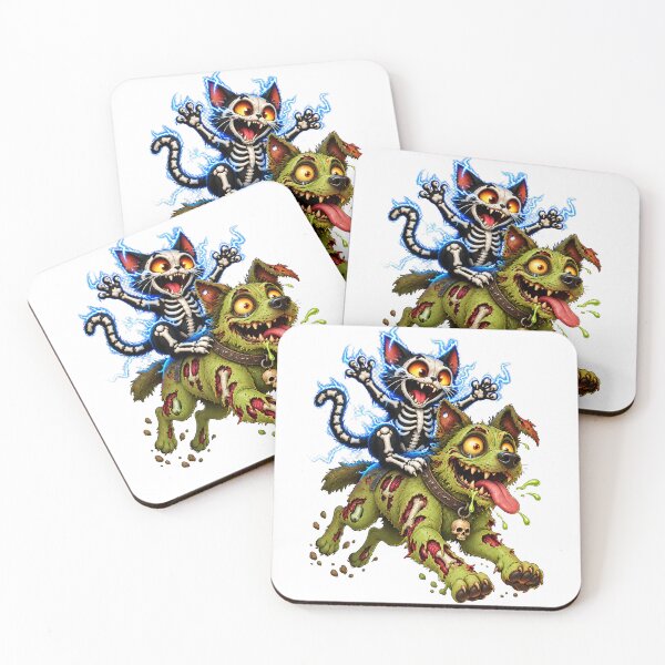 Item preview, Skeleton Cat & Zombie Dog – Funny Halloween Pets designed and sold by Nexavri Art.