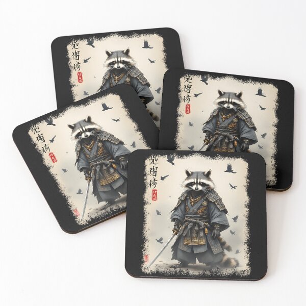 Item preview, Samurai Raccoon Japanese Warrior  Art  Vintage Anime designed and sold by Alzasshop.