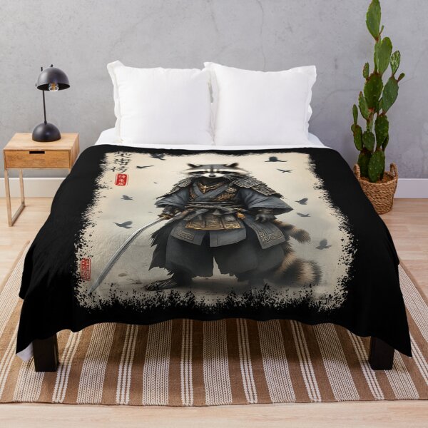 Item preview, Samurai Raccoon Japanese Warrior  Art  Vintage Anime designed and sold by Alzasshop.