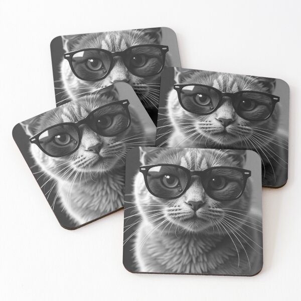 Item preview, Cool B&W Grey Cat in Sunglasses designed and sold by VFXguy.