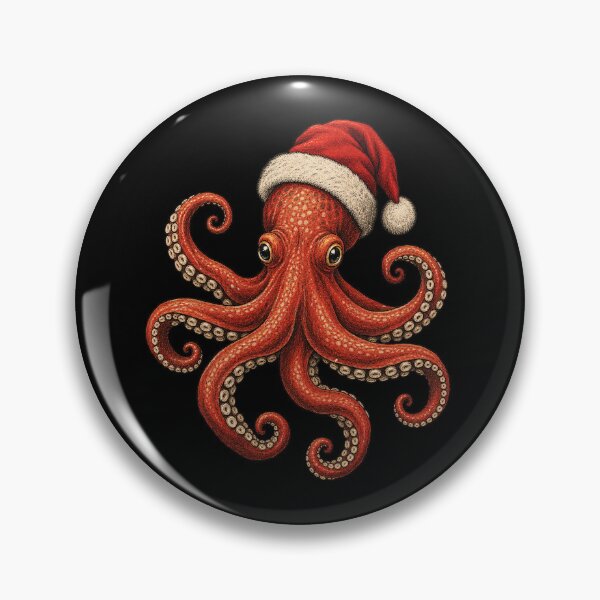 Item preview, Funny Christmas Octopus Wearing Santa Hat – Cute Festive Ocean Animal designed and sold by SOUFIANE1991.