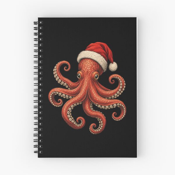 Item preview, Funny Christmas Octopus Wearing Santa Hat – Cute Festive Ocean Animal designed and sold by SOUFIANE1991.