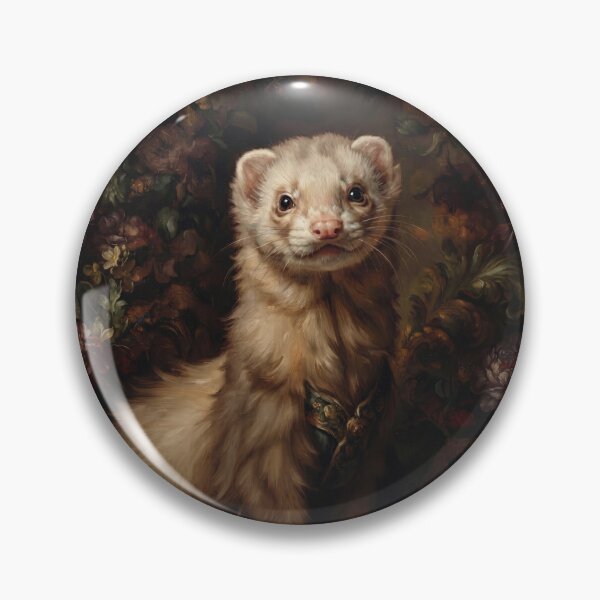 Item preview, Royal Ferret Portrait in Botanical Setting designed and sold by Real Beast Art.