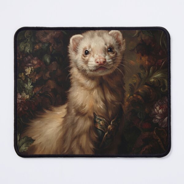 Item preview, Royal Ferret Portrait in Botanical Setting designed and sold by Real Beast Art.