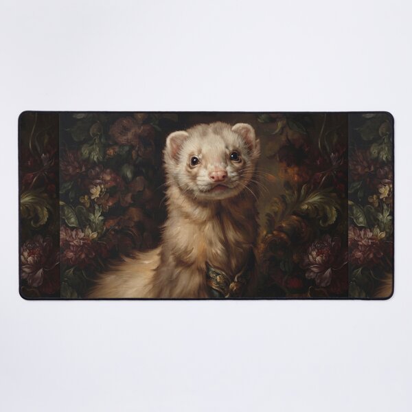 Item preview, Royal Ferret Portrait in Botanical Setting designed and sold by Real Beast Art.
