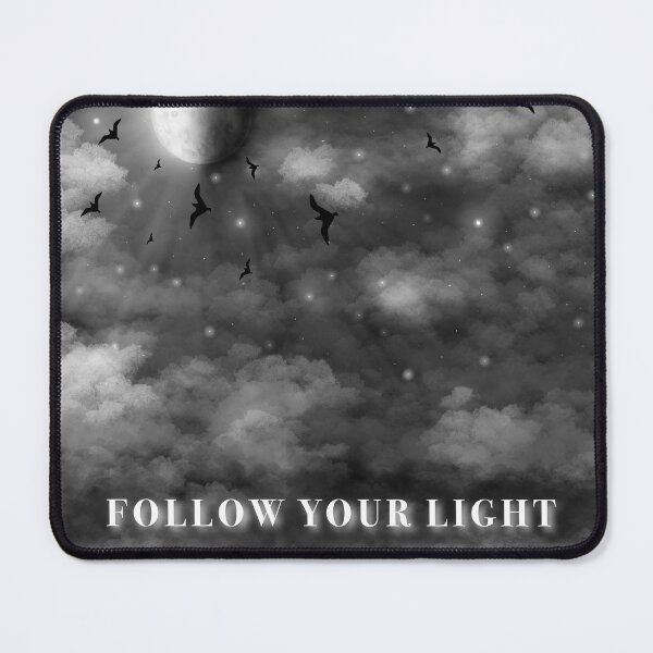 Item preview, Follow Your Light Motivational Moon Quote Art designed and sold by SaraPixels.