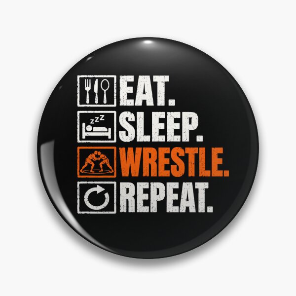 Item preview, Eat Sleep Wrestle Repeat Retro Wrestling designed and sold by Moizento.