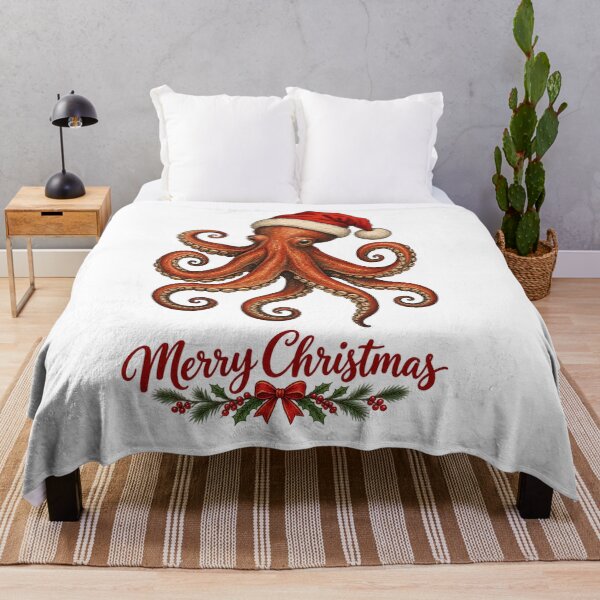Item preview,  Funny Christmas Octopus Wearing Santa Hat – Cute Festive Ocean Animal designed and sold by SOUFIANE1991.