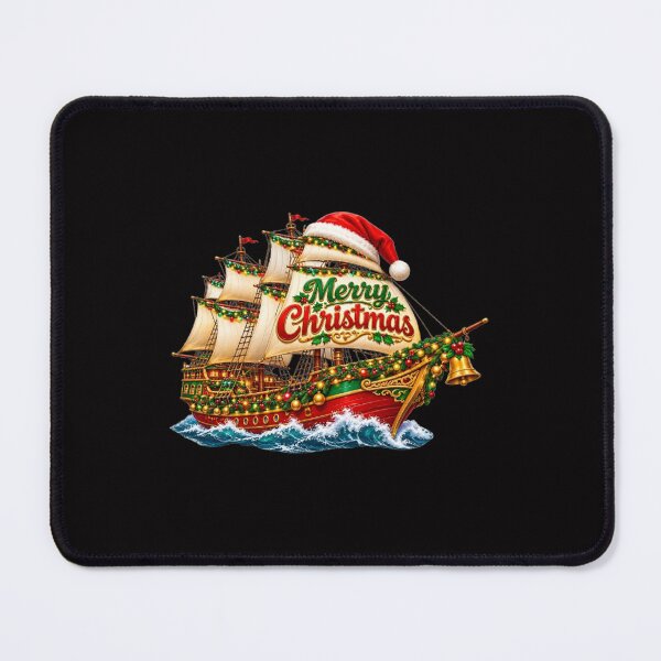 Item preview, Christmas Sailor Ship with Santa Hat designed and sold by annenambiro.