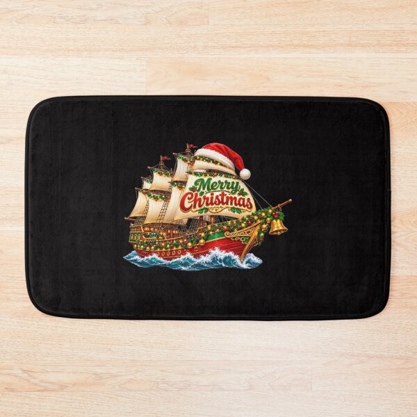 Item preview, Christmas Sailor Ship with Santa Hat designed and sold by annenambiro.
