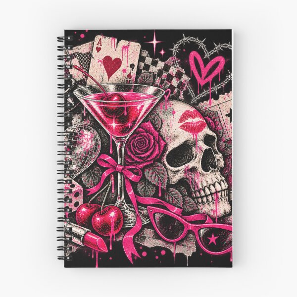 Item preview, Chaos After Dark – Pink Punk Skull & Martini Grunge Collage designed and sold by MetaModel Editions.