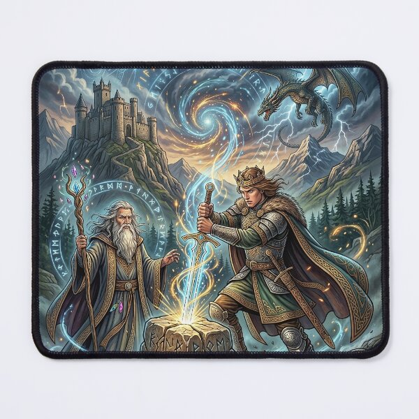 Item preview, Merlin and King Arthur - Legends of Camelot designed and sold by Lucid Dream Pixel.