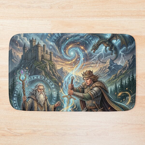 Item preview, Merlin and King Arthur - Legends of Camelot designed and sold by Lucid Dream Pixel.