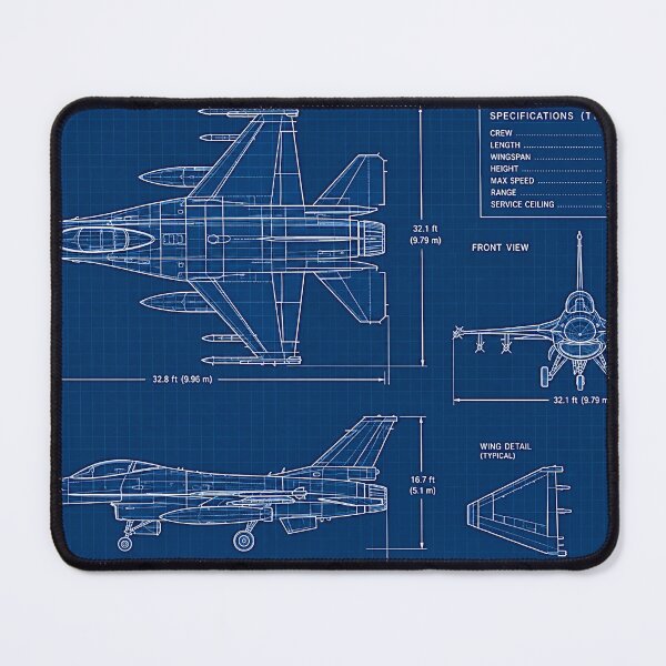 Item preview, F16 Jet Aircraft Fighter Jet Blueprint Design designed and sold by weirdcountry.