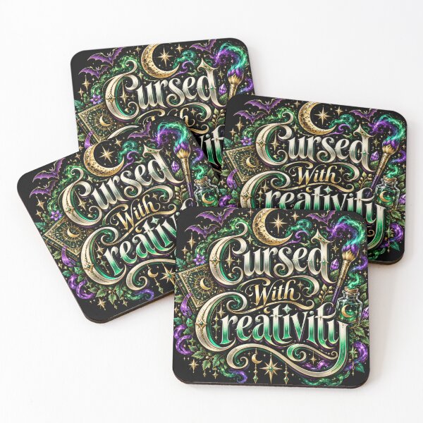 Item preview, Cursed With Creativity | Witchcore Fantasy Design | Gothic Moon Magic & Spellbook Art designed and sold by K3DreamKreations .