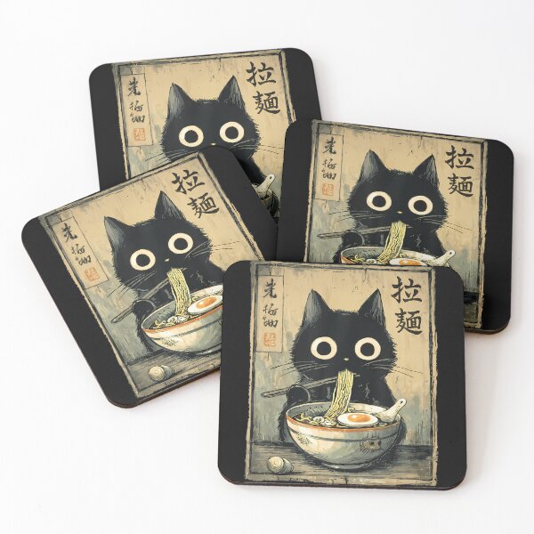 Item preview, Kawaii Ramen Cat Retro Japanese Noodles Artwork designed and sold by Alzasshop.
