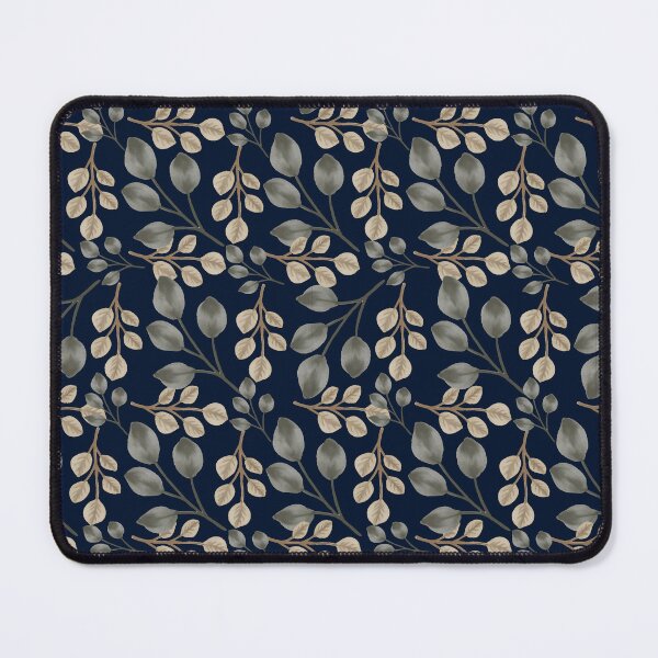 Item preview, Eucalyptus Leaves Midnight Blue Seamless Pattern designed and sold by Jyoti Digital Artist.