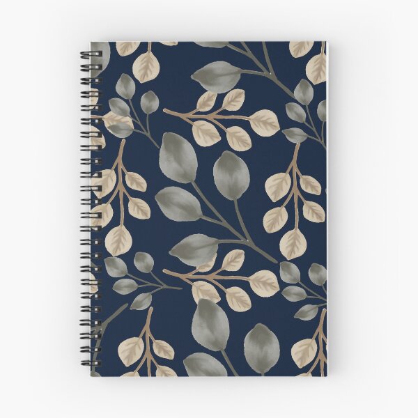 Item preview, Eucalyptus Leaves Midnight Blue Seamless Pattern designed and sold by ​Jyoti Digital Artist.
