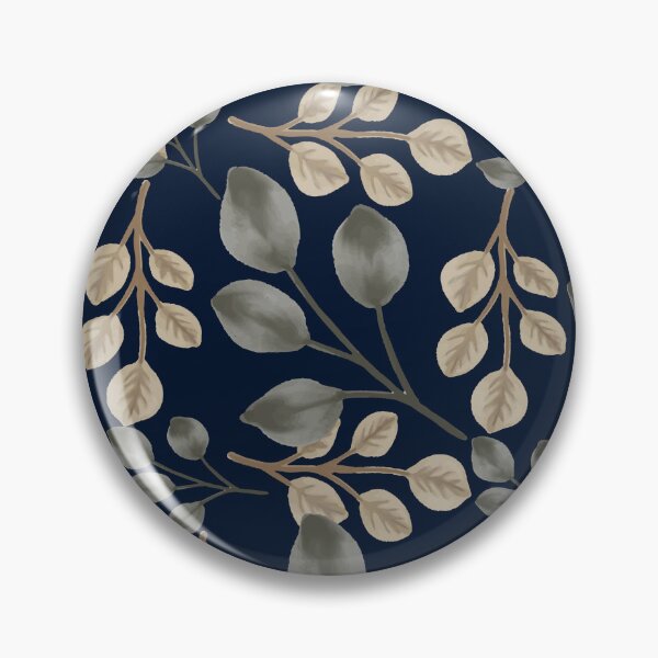 Item preview, Eucalyptus Leaves Midnight Blue Seamless Pattern designed and sold by ​Jyoti Digital Artist.