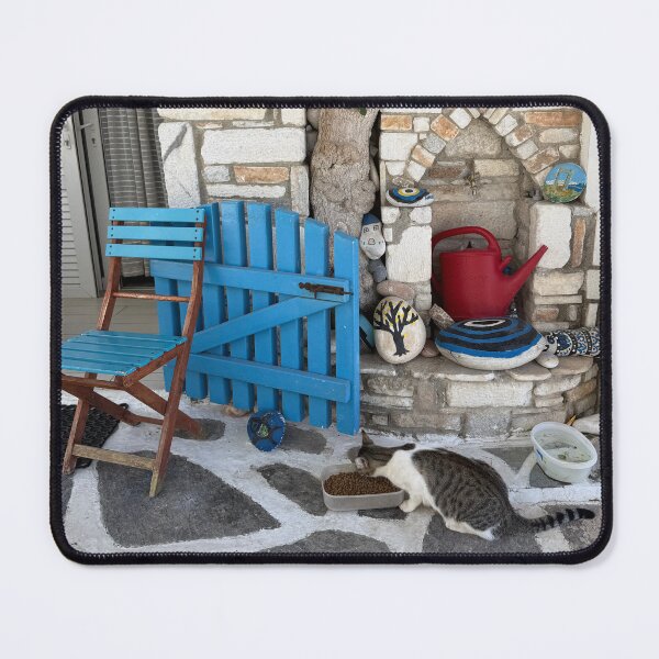 Item preview, Greek Cat Eating designed and sold by GeekyGirlsGarb.