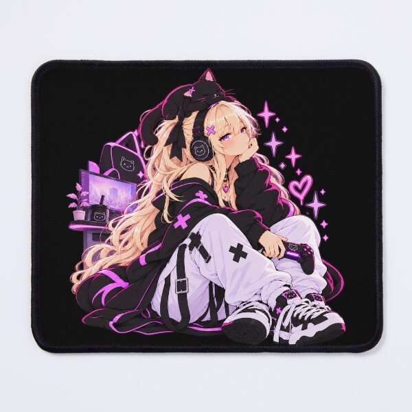 Item preview, Neko Yuki Gamer Girl – Anime Gaming Cat Girl designed and sold by Vantu Design.