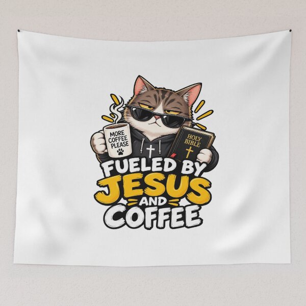 Item preview, Fueled by Jesus and Coffee – Christian Coffee Lover Funny Saying designed and sold by Obinne.