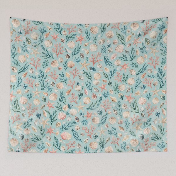 Item preview, Coastal Treasures – Seashell, Starfish and Coral Pattern designed and sold by BLUEFOX05.