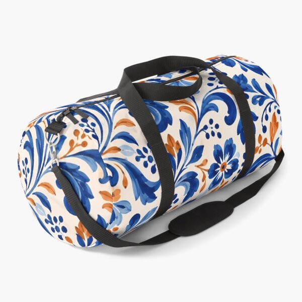 Item preview, Ceramic Garden – Cobalt Blue and Terracotta Floral Pattern designed and sold by BLUEFOX05.
