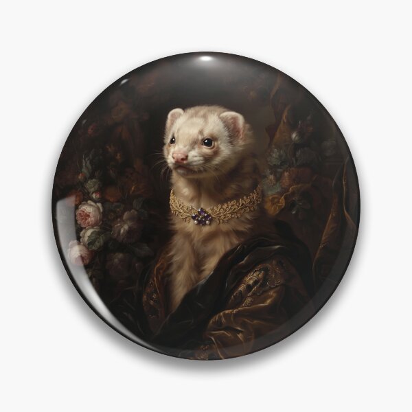 Item preview, Royal Ferret Portrait in Amethyst Gold Choker designed and sold by Real Beast Art.