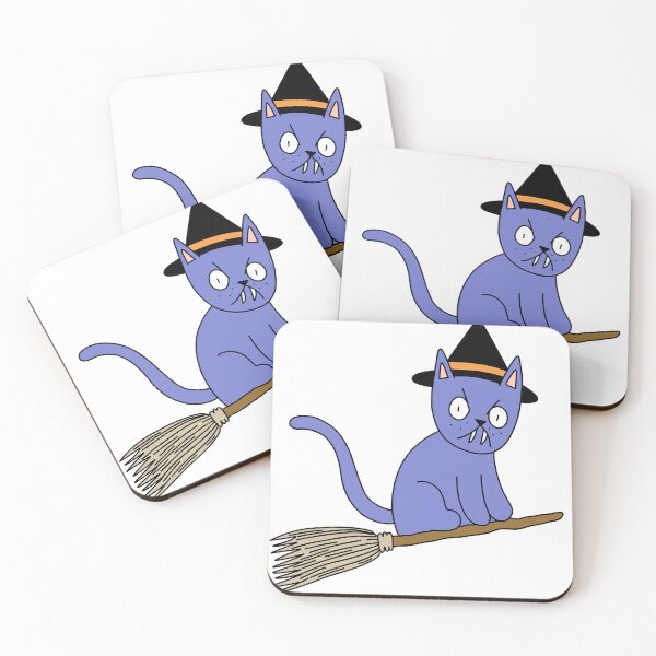 Item preview, Mean Cat Broomstick Witch designed and sold by motherbrainart.