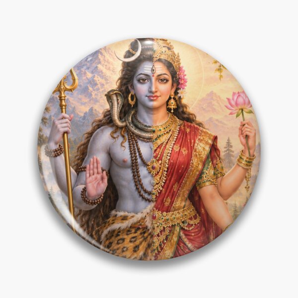 Item preview, Ardhanarishvara Shiva Parvati Divine Unity Devotional Art designed and sold by Homyar.