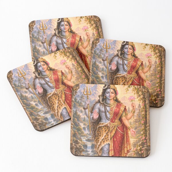 Artikelvorschau, Ardhanarishvara Shiva Parvati Devotional Art der Göttlichen Einheit entworfen und verkauft von Homyar.