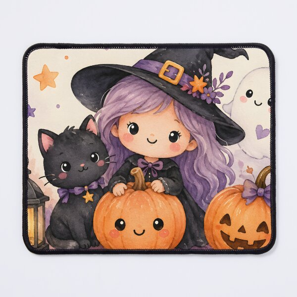 Item preview, Witching You the Cutest Halloween Ever – Cute Watercolor Witch & Black Cat designed and sold by blankTeeShirt.