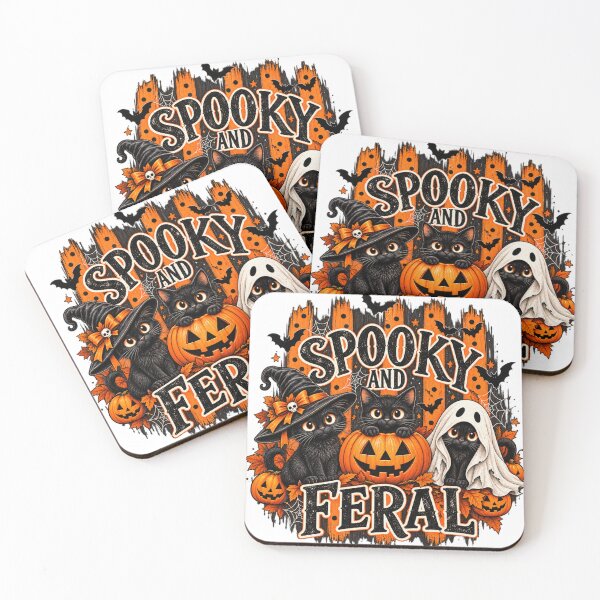 Item preview, Spooky and Feral Shirt – Halloween Black Cat Witch Ghost Design designed and sold by meme2525.