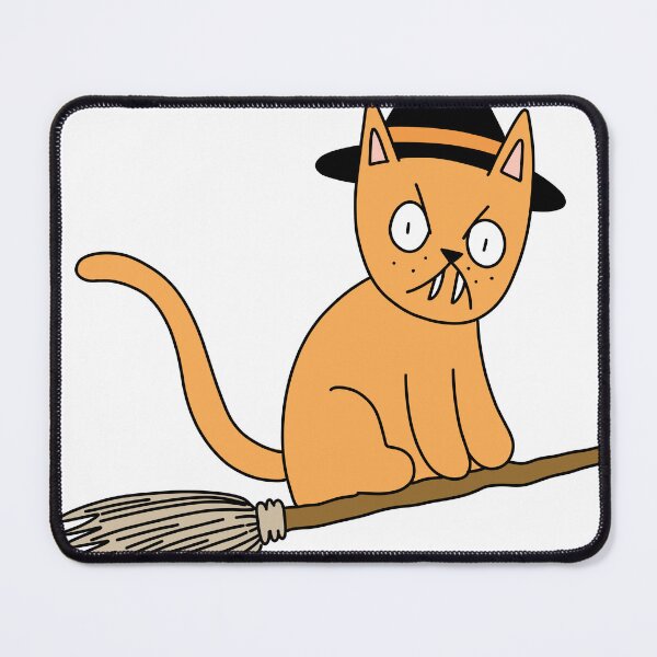 Item preview, Mean Cat Broomstick Witch - orange designed and sold by motherbrainart.